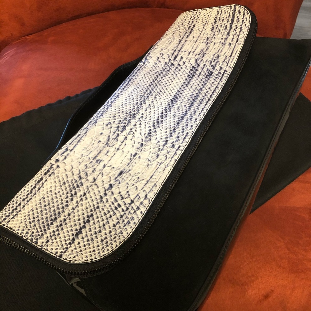 L.A.M.B Croc embossed leather clutch